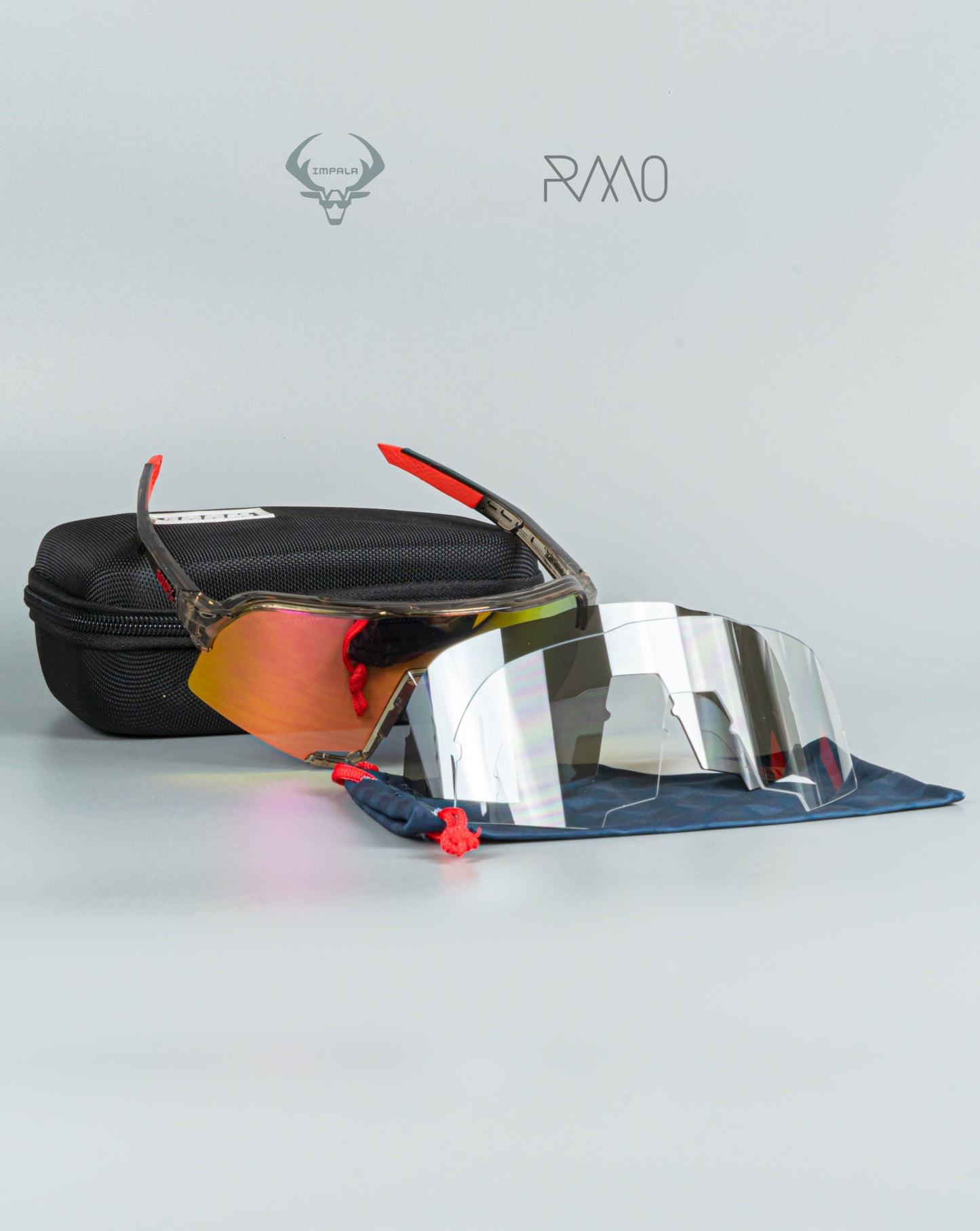 Gafas 100 P S3 TRANSPARENTE ROJO 3 lentes Uv400