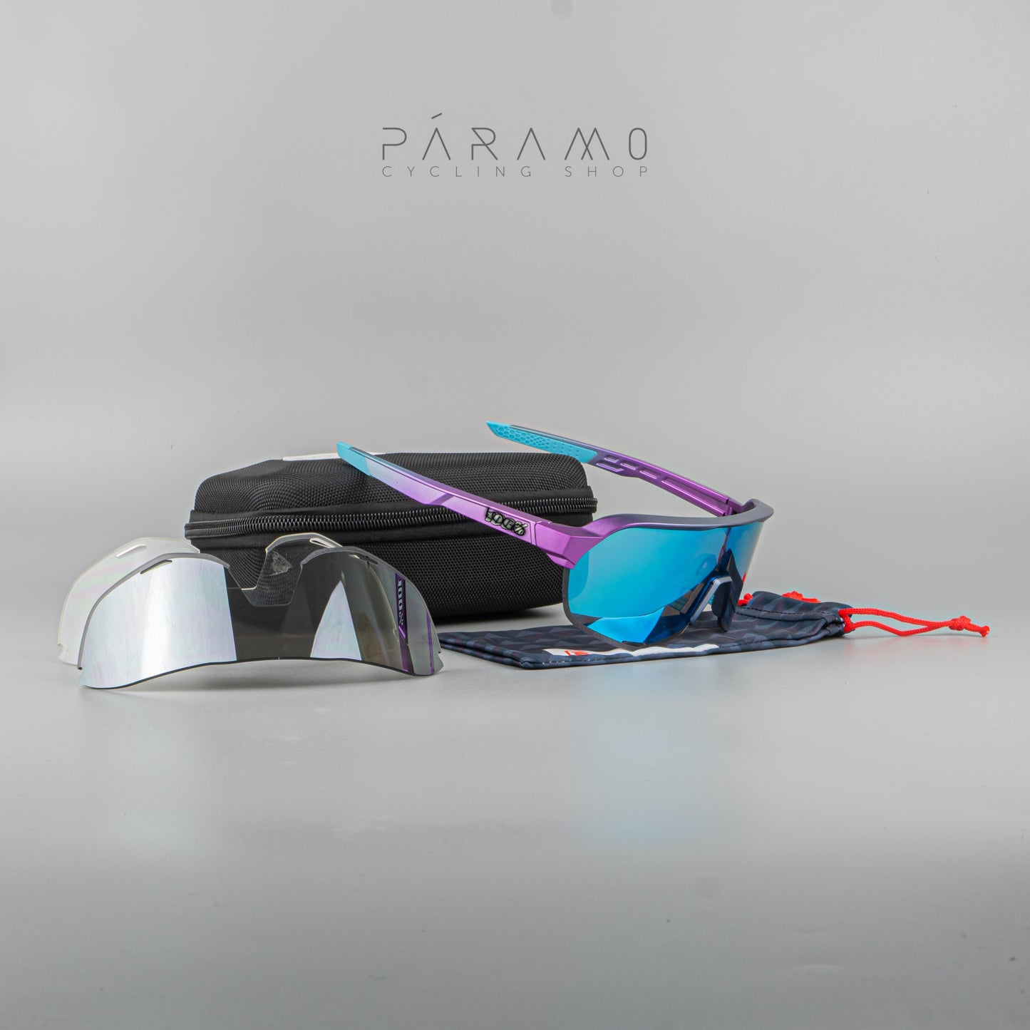 Gafas 100 P S2  lila azul 3 lentes Uv400