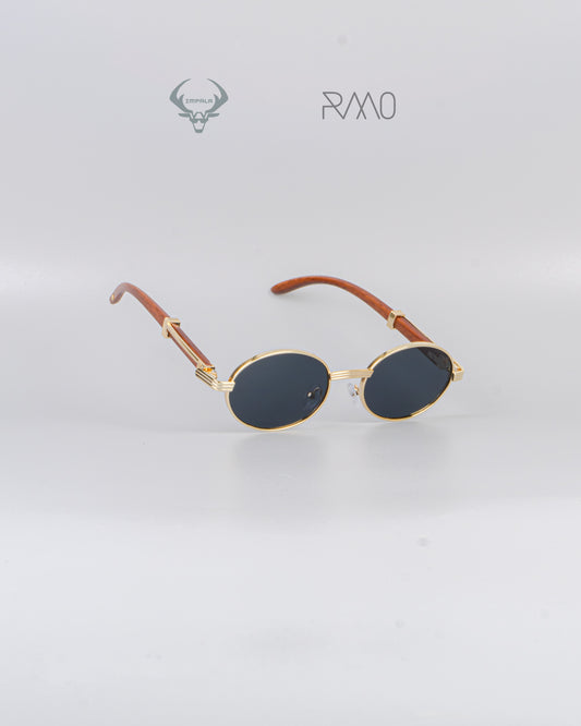 GAFAS RETRO CHIC DORADO MADERA  Uv400