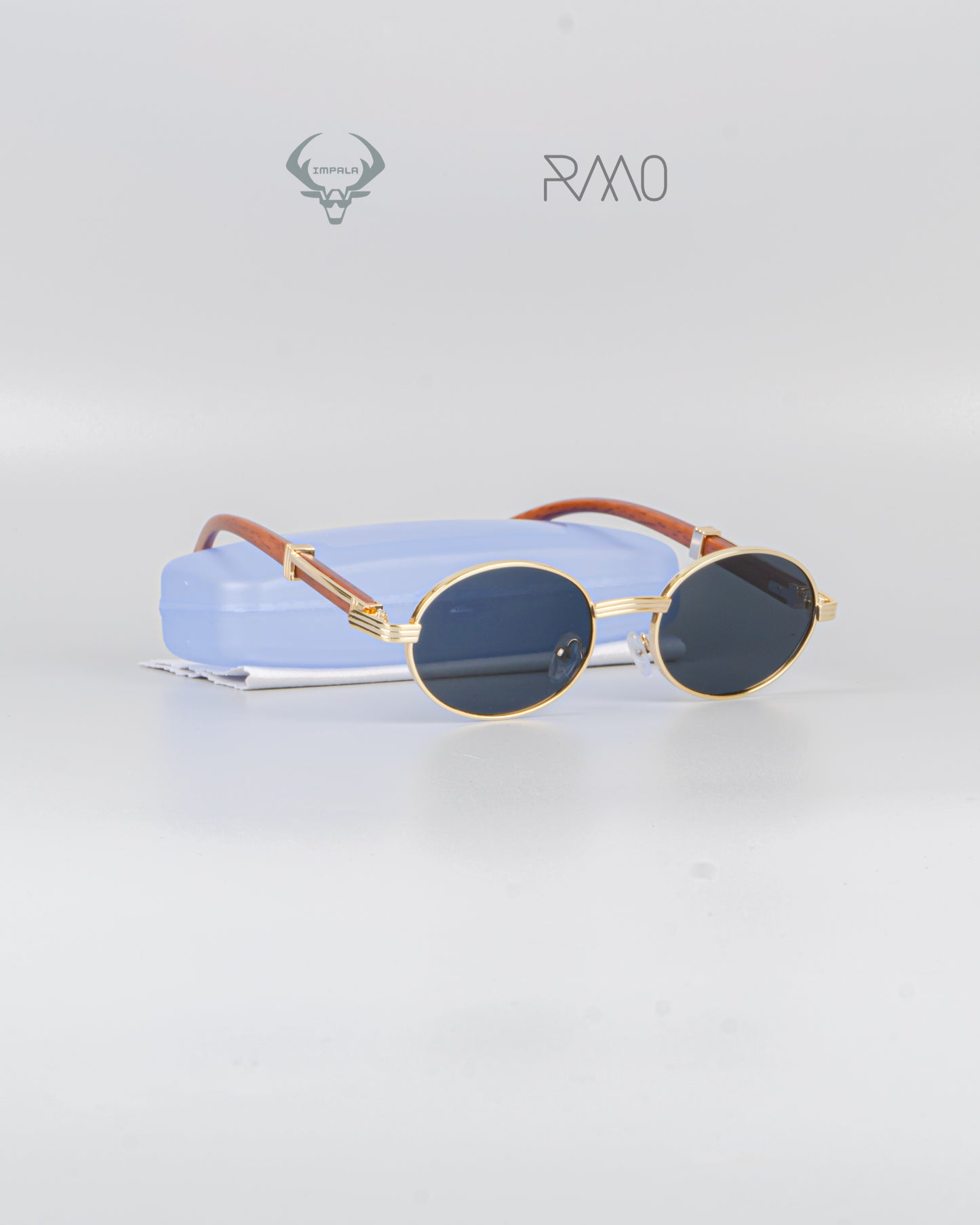 GAFAS RETRO CHIC DORADO MADERA  Uv400